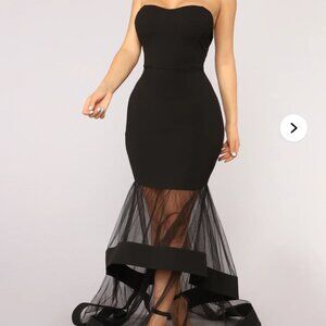 Strapless and sheer bottom gown